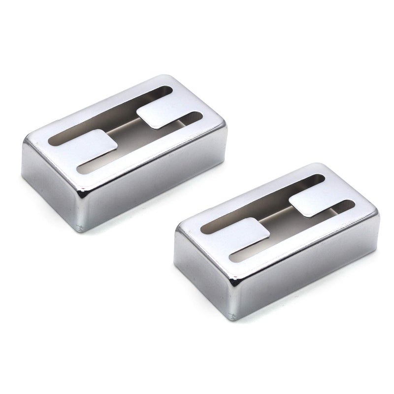 FarBoat 2Pcs Humbucker Pickup Cover Copper Metal Accessories Lightweight for LP Electric Guitars (Silver) - Image 1